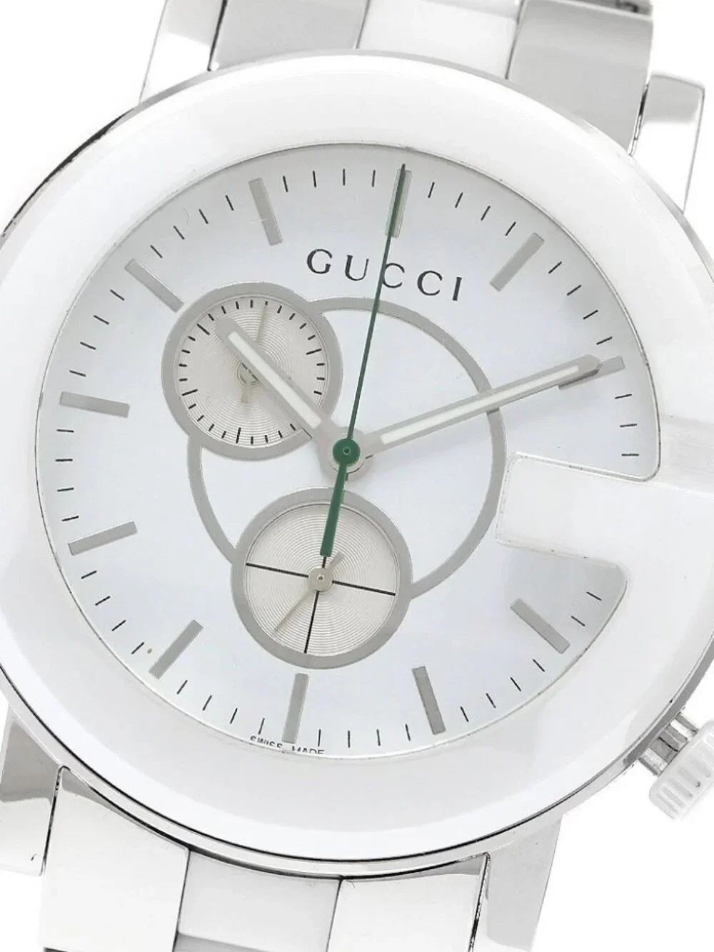 GUCCI G Chrono 101M/YA101345 Chronograph white Dial Quartz Men's Watch